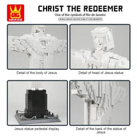 Thumbnail for Building Blocks MOC Architecture Brazil Christ Redeemer Bricks Toys Construction Set Toys - 9