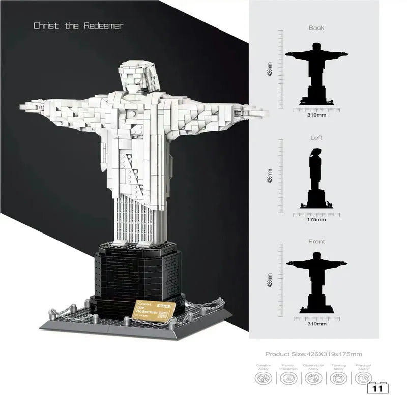 Building Blocks MOC Architecture Brazil Christ Redeemer Bricks Toys Construction Set Toys - 7