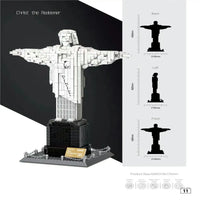 Thumbnail for Building Blocks MOC Architecture Brazil Christ Redeemer Bricks Toys Construction Set Toys - 7