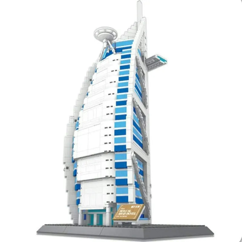 Building Blocks MOC Architecture Burj Al Arab Hotel Bricks Toys Kids - 4