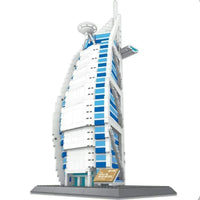 Thumbnail for Building Blocks MOC Architecture Burj Al Arab Hotel Bricks Toys Kids Construction Set Toys - 4