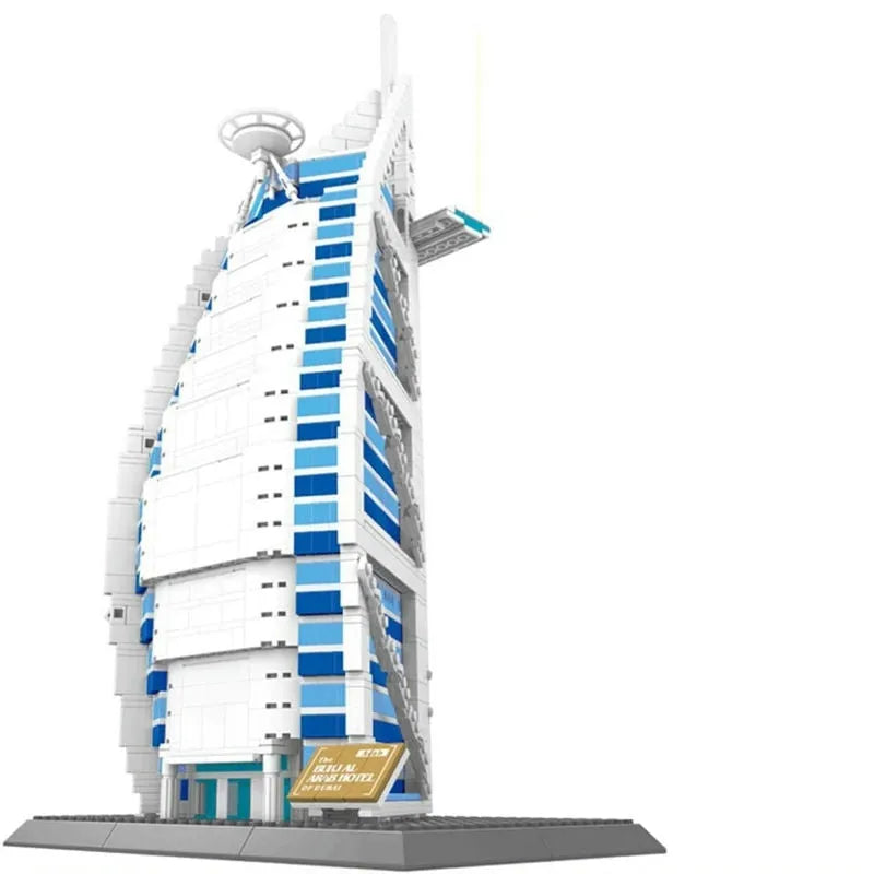 Building Blocks MOC Architecture Burj Al Arab Hotel Bricks Toys Kids Construction Set Toys - 2