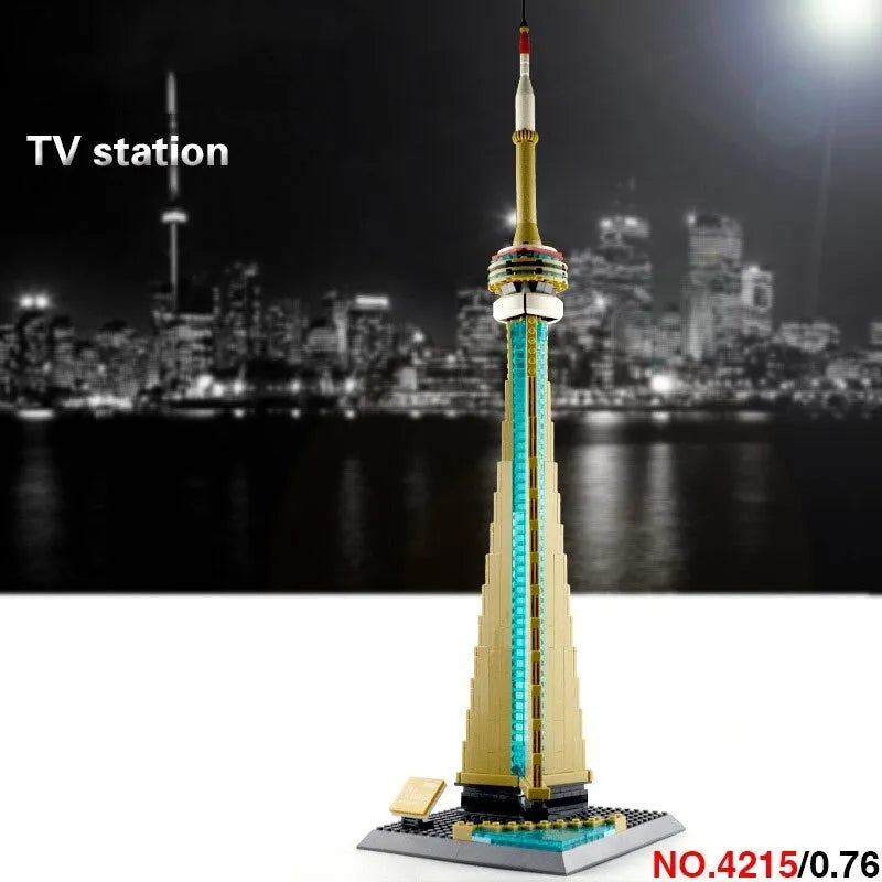 Building Blocks MOC Architecture Canada Toronto TV Tower Bricks Toy - 2
