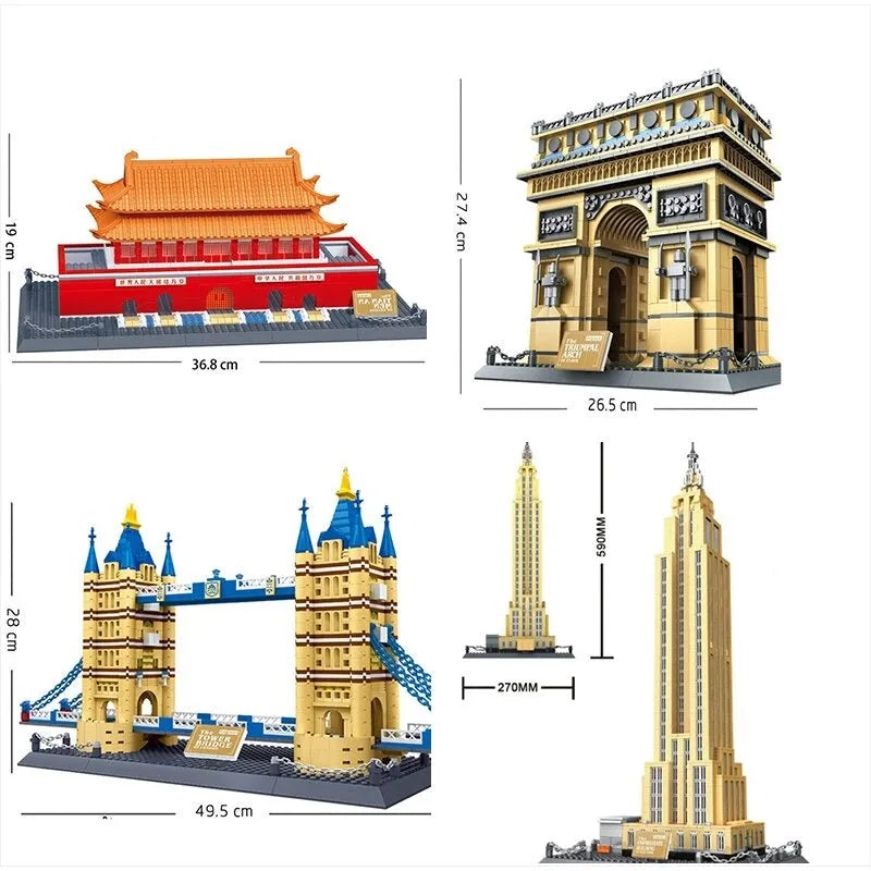 Building Blocks MOC Architecture City Chinese Style Bricks Toy - 3