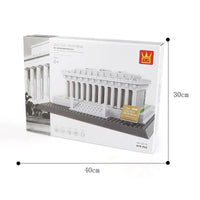 Thumbnail for Building Blocks MOC Architecture City Lincoln Memorial Bricks Toys 4216 - 2