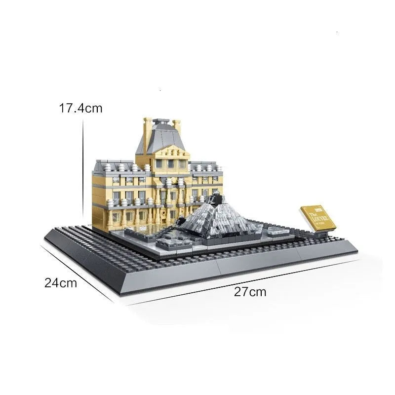 Building Blocks MOC Architecture City Paris The Louvre Bricks Kids Toys Construction Set Toys - 3