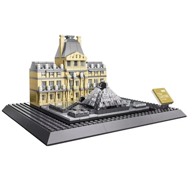 Building Blocks MOC Architecture City Paris The Louvre Bricks Kids Toys Construction Set Toys - 1