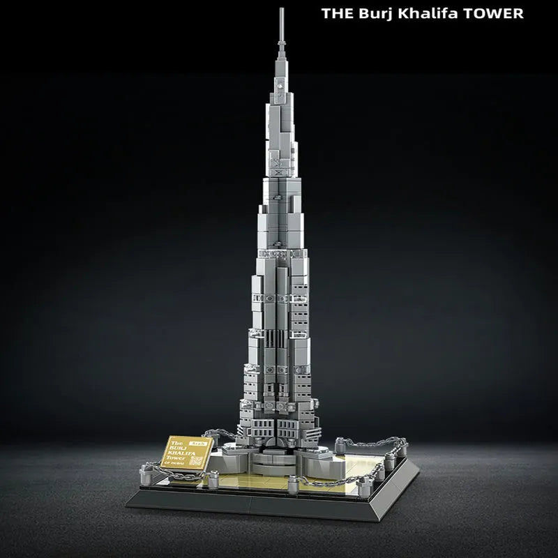 lineær sej fugl MOC Architecture Dubai Burj Khalifa Bricks Toys 4222