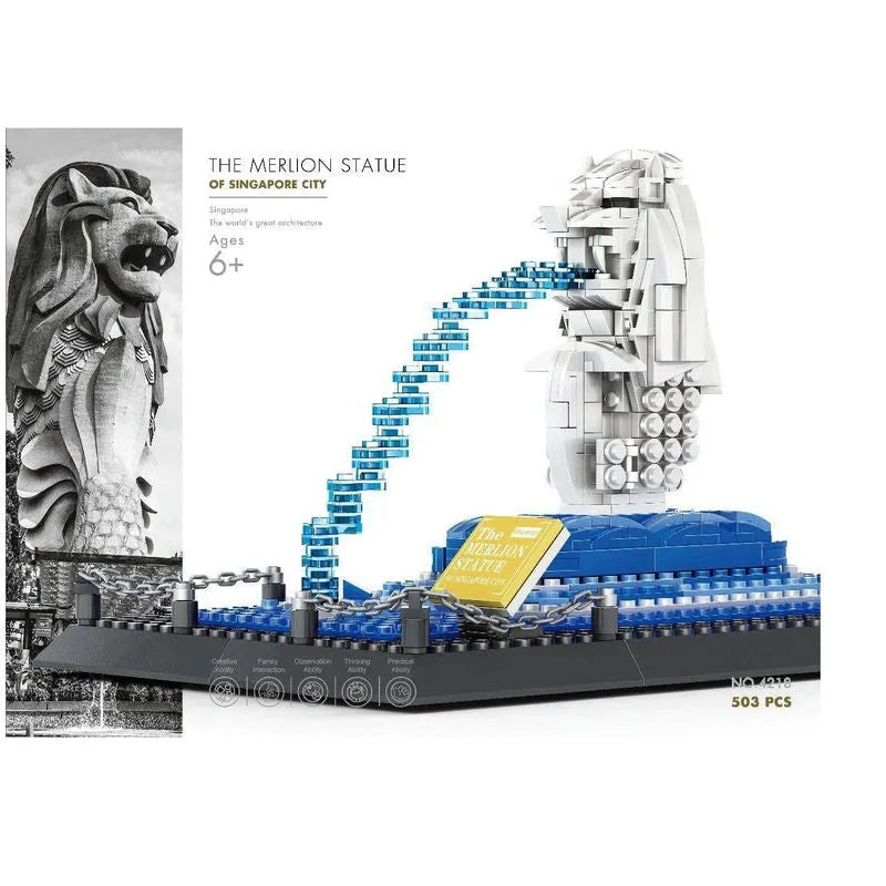 Building Blocks MOC Architecture Famous Merlion Statue Bricks Toys 4218 Construction Set Toys - 6