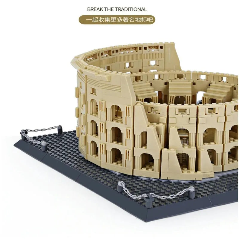 Building Blocks MOC Architecture Italy Rome Colosseum Bricks Toy - 5