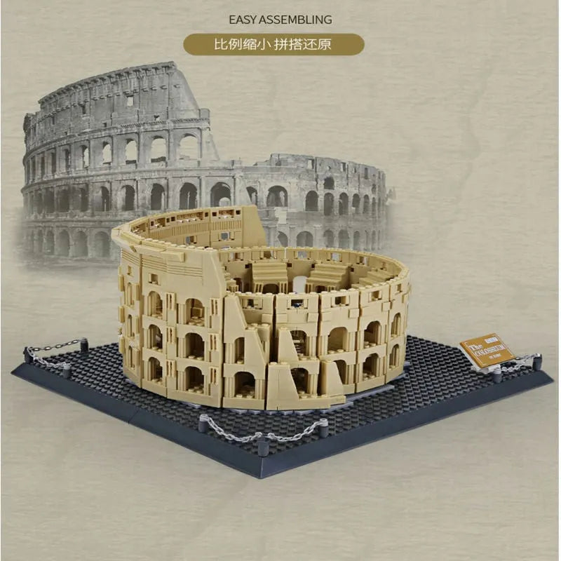 Building Blocks MOC Architecture Italy Rome Colosseum Bricks Toy - 9