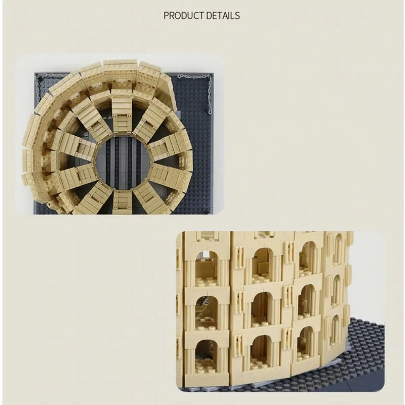 Building Blocks MOC Architecture Italy Rome Colosseum Bricks Toy - 12