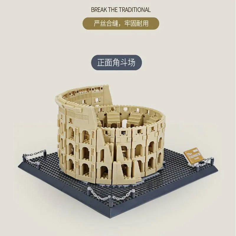 Building Blocks MOC Architecture Italy Rome Colosseum Bricks Toy - 4