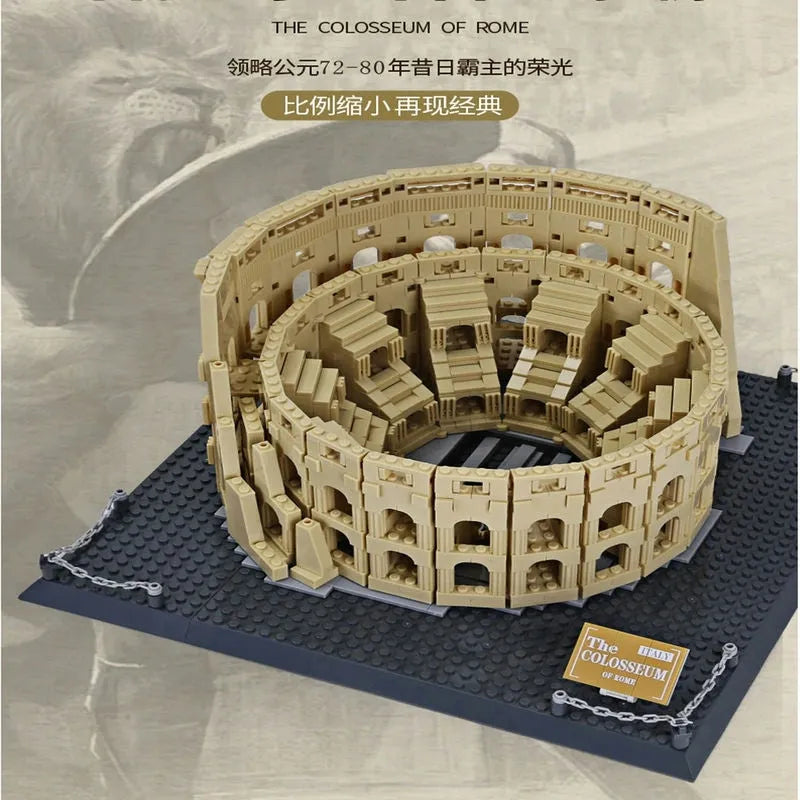 Building Blocks MOC Architecture Italy Rome Colosseum Bricks Toy - 7