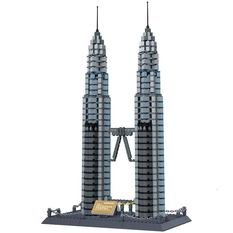 Building Blocks MOC Architecture Kuala Lumpur Petronas Tower Bricks Toys - 1
