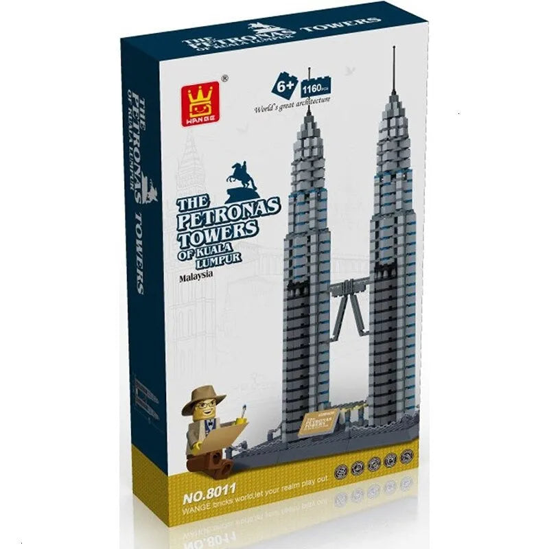 Building Blocks MOC Architecture Kuala Lumpur Petronas Tower Bricks Toys - 5
