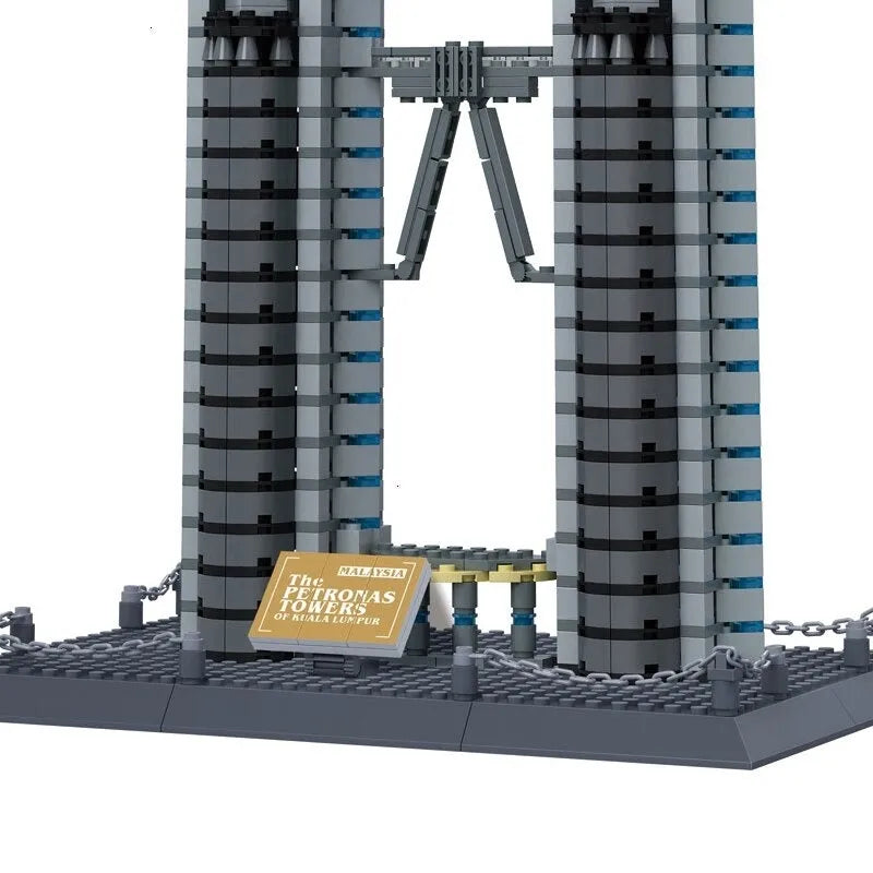 Building Blocks MOC Architecture Kuala Lumpur Petronas Tower Bricks Toys - 6