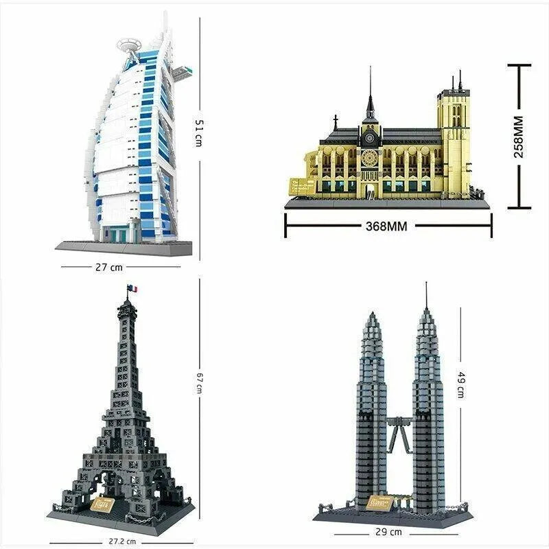 Building Blocks MOC Architecture Kuala Lumpur Petronas Tower Bricks Toys - 8