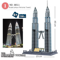 Thumbnail for Building Blocks MOC Architecture Kuala Lumpur Petronas Tower Bricks Toys - 2