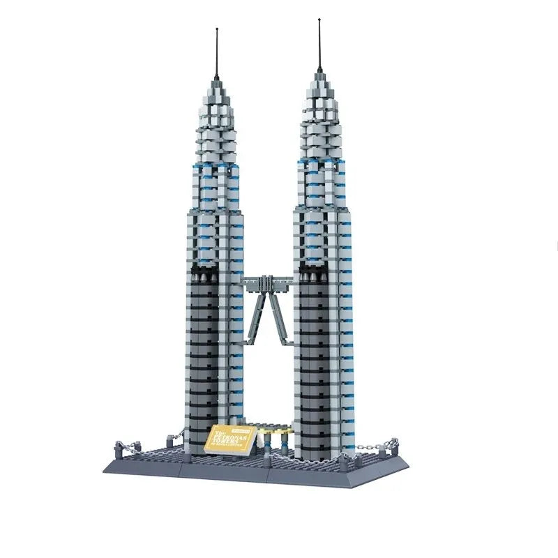 Building Blocks MOC Architecture Kuala Lumpur Petronas Tower Bricks Toys - 3