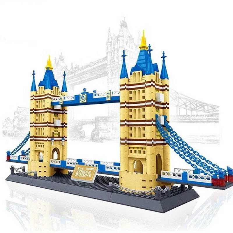 Building Blocks MOC Architecture London Tower Bridge Bricks Toys - 4