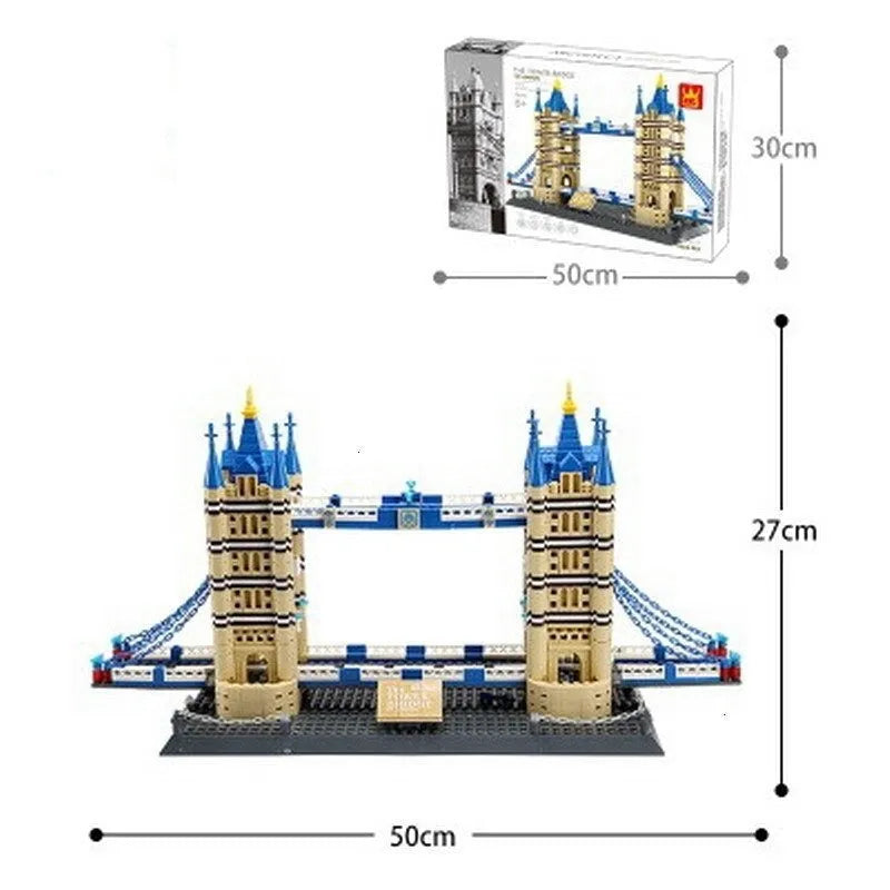 Building Blocks MOC Architecture London Tower Bridge Bricks Toys - 7