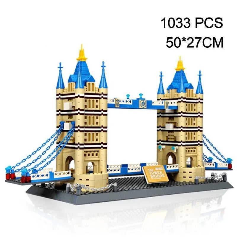 Building Blocks MOC Architecture London Tower Bridge Bricks Toys - 3