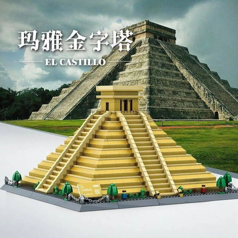 Building Blocks MOC Architecture Mexico El Castillo Bricks Toy - 3