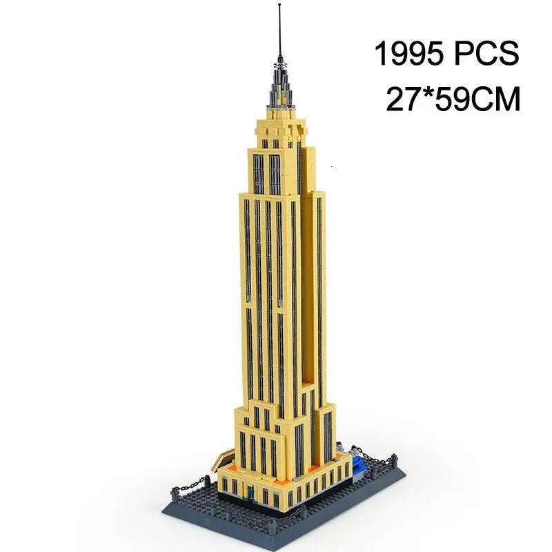 Building Blocks MOC Architecture New York Empire State Bricks Toy - 4