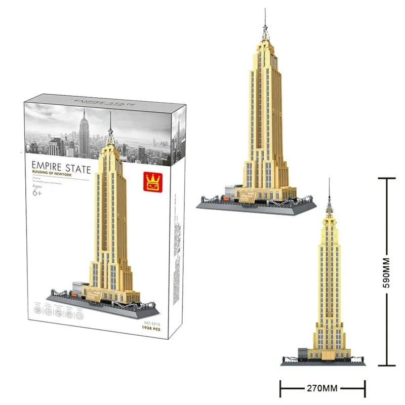 Building Blocks MOC Architecture New York Empire State Bricks Toy - 6