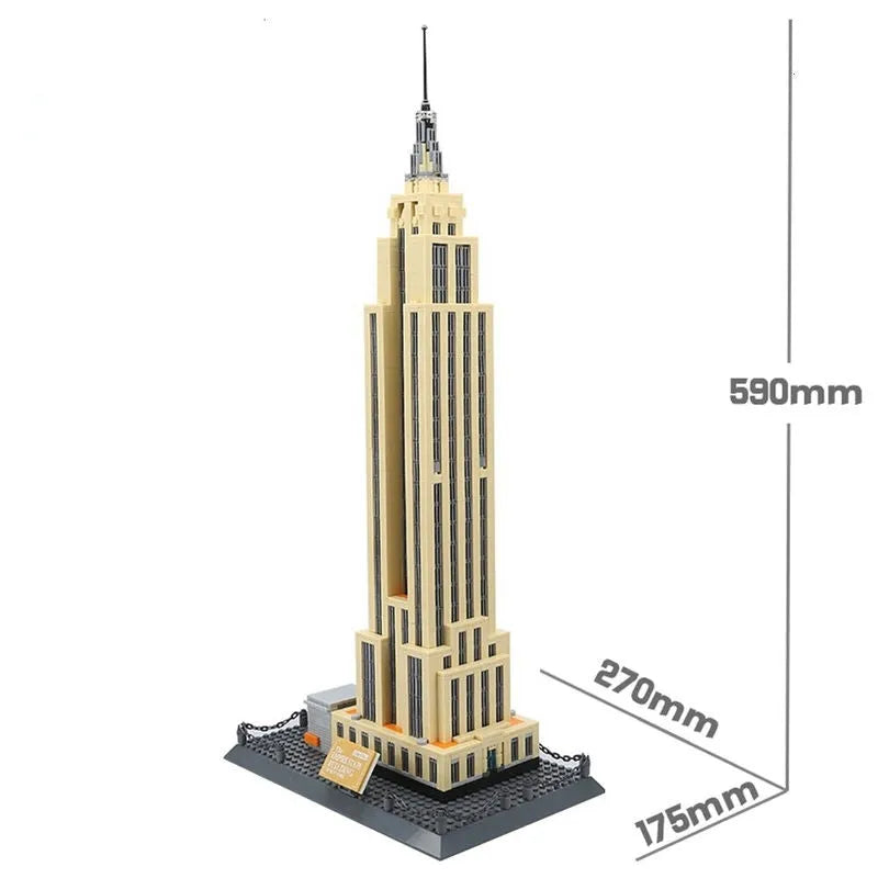 Building Blocks MOC Architecture New York Empire State Bricks Toy - 5