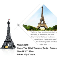 Thumbnail for Building Blocks MOC Architecture Paris Eiffel Tower Bricks Toy Construction Set Toys - 6
