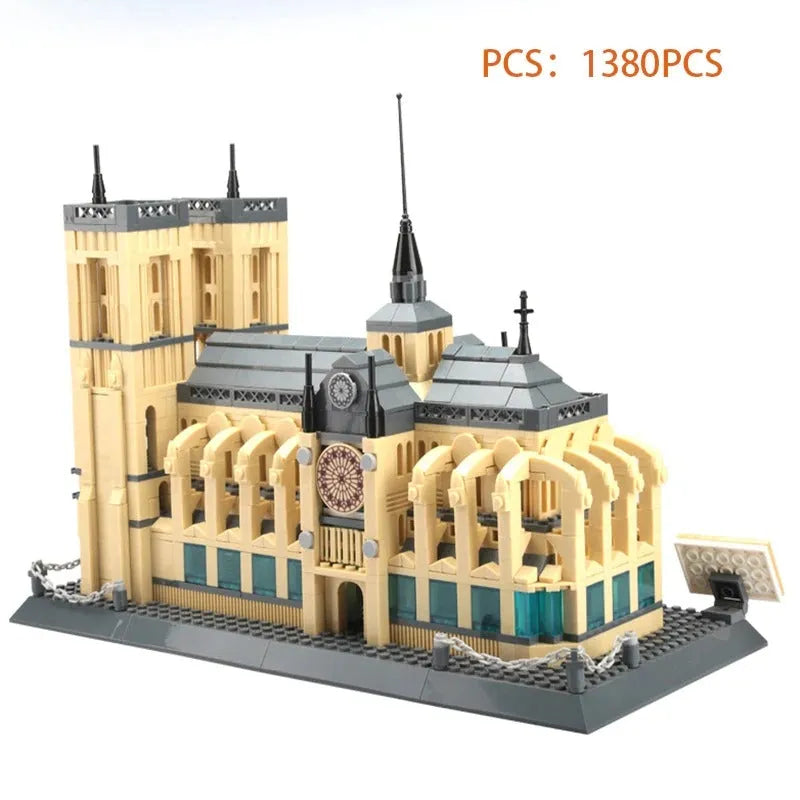 Building Blocks MOC Architecture Paris Notre Dame Cathedral Bricks Toy Construction Set Toys - 4