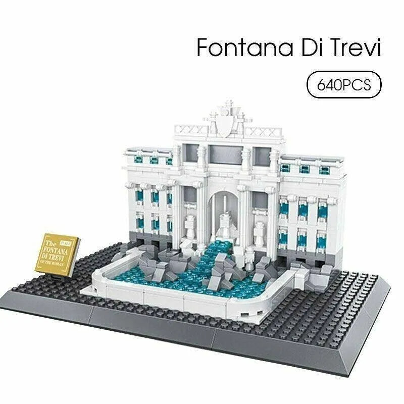Building Blocks MOC Architecture Rome Fontana Di Trevi Skyline Bricks 4212 - 5