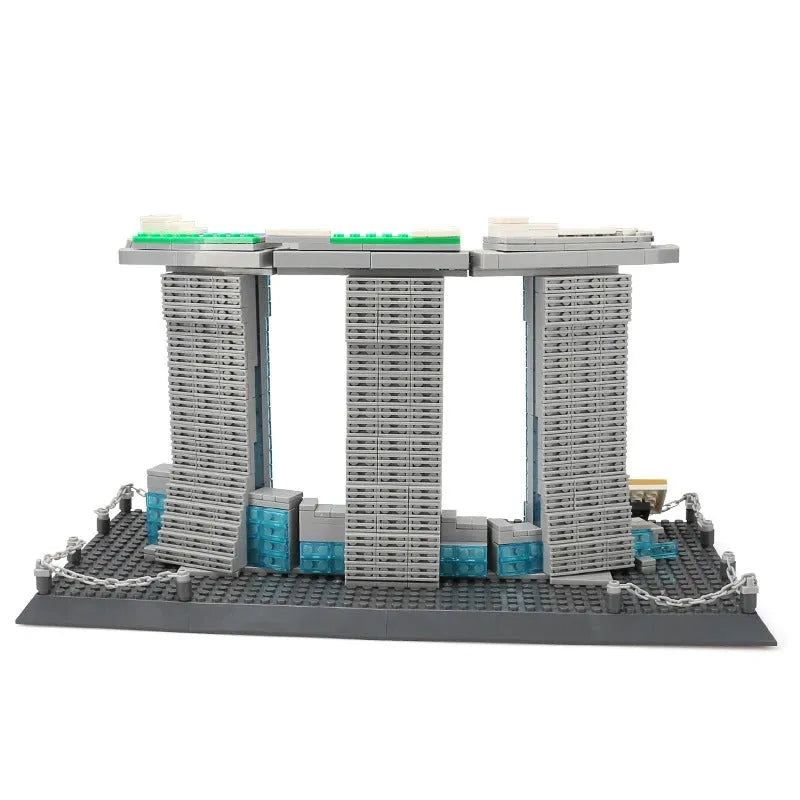 Building Blocks MOC Architecture Singapore Marina Bay Bricks Kids Toys - 5