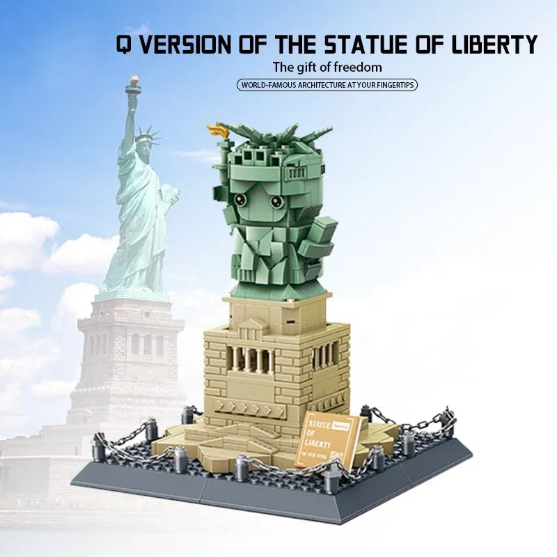 Building Blocks MOC Architecture Statue Of Liberty Q Version Bricks Kids Toys - 1