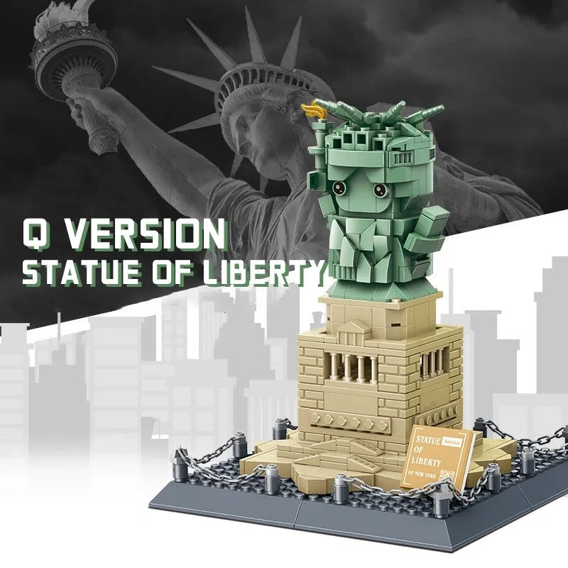 Building Blocks MOC Architecture Statue Of Liberty Q Version Bricks Kids Toys - 5
