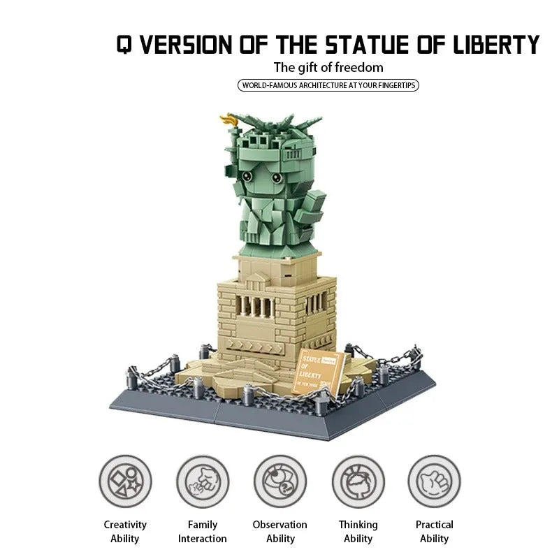 Building Blocks MOC Architecture Statue Of Liberty Q Version Bricks Kids Toys Construction Set Toys - 3