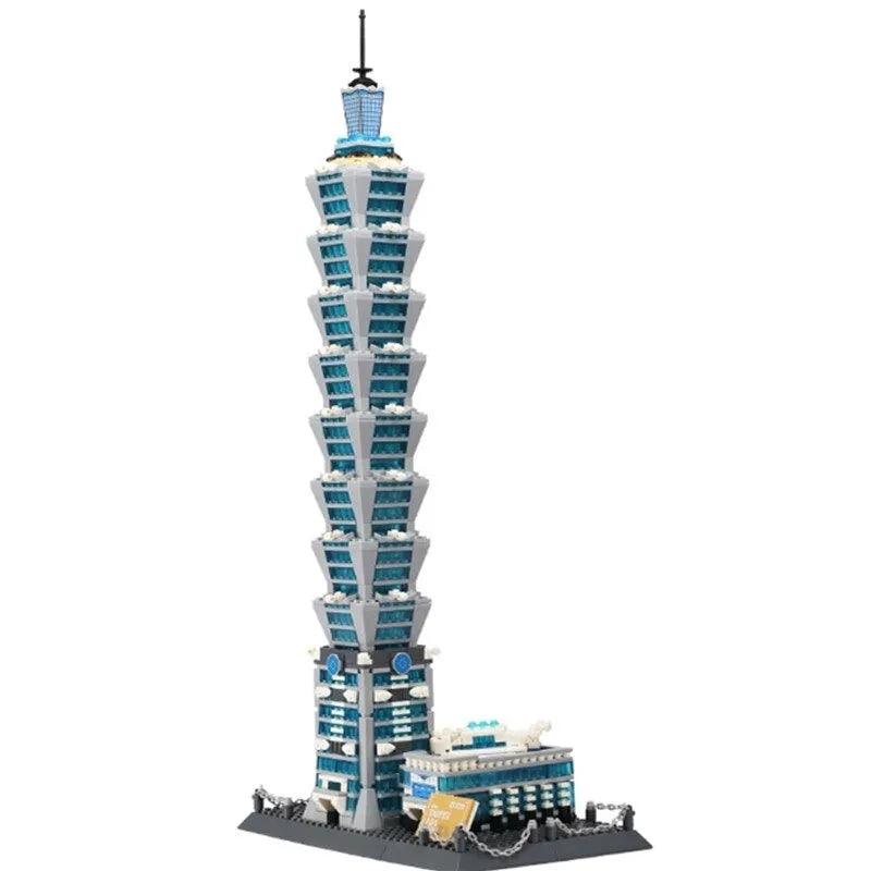 Building Blocks MOC Architecture Taipei 101 Tower Bricks Toys - 4