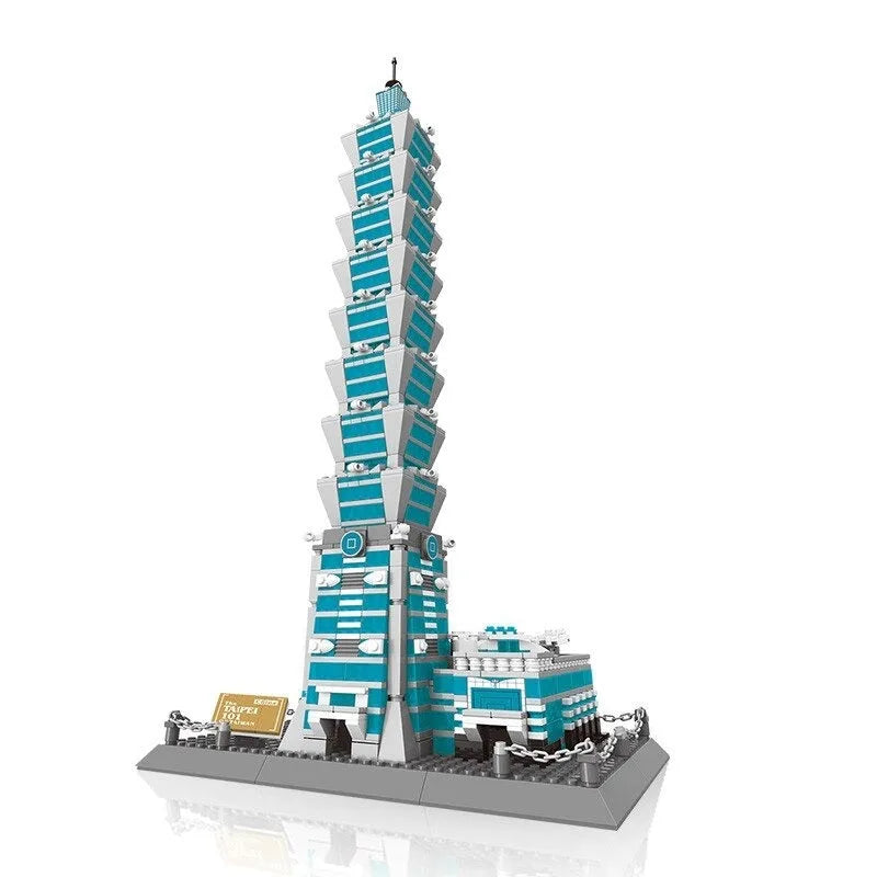 Building Blocks MOC Architecture Taipei 101 Tower Bricks Toys - 1