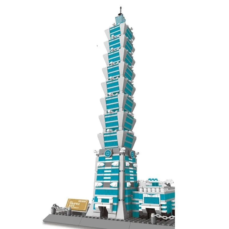 Building Blocks MOC Architecture Taipei 101 Tower Bricks Toys - 5