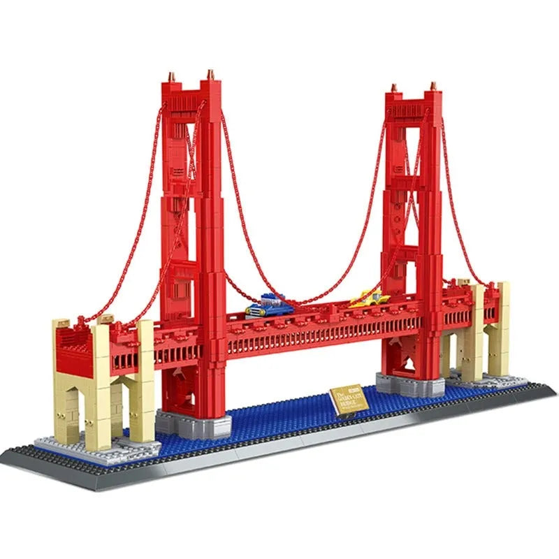 Building Blocks MOC Architecture The USA Golden Bridge Bricks Toy - 1