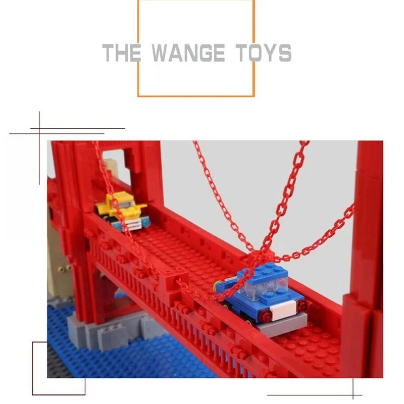 Usa Blocks MOC Architecture USA Golden Bridge Building Blocks Toy