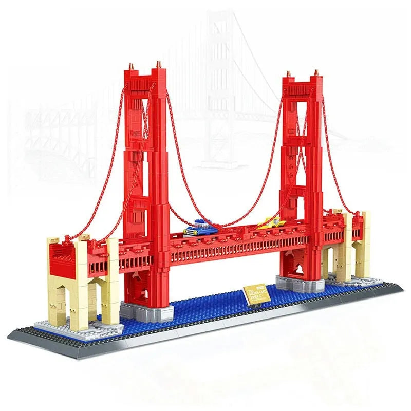 Building Blocks MOC Architecture The USA Golden Bridge Bricks Toy - 4