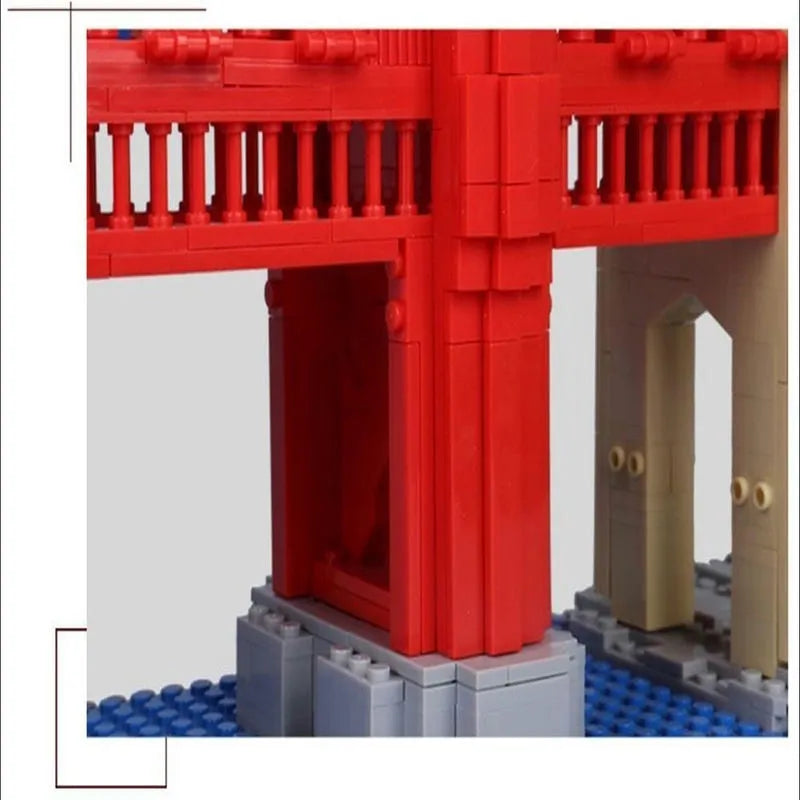 Building Blocks MOC Architecture The USA Golden Bridge Bricks Toy - 7