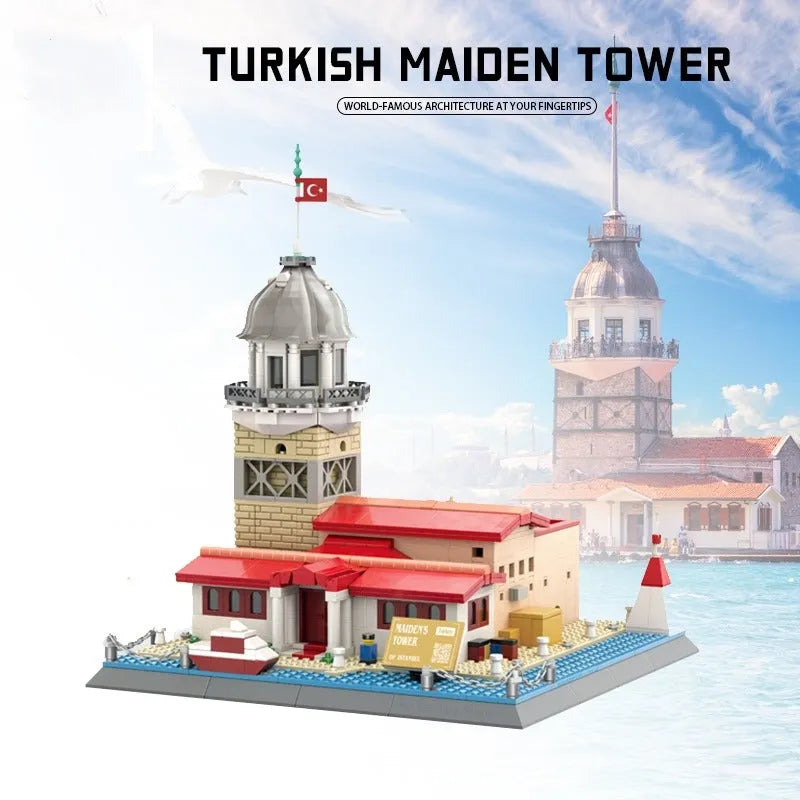 Building Blocks MOC Architecture Turkish Maiden Tower Bricks Toy - 3
