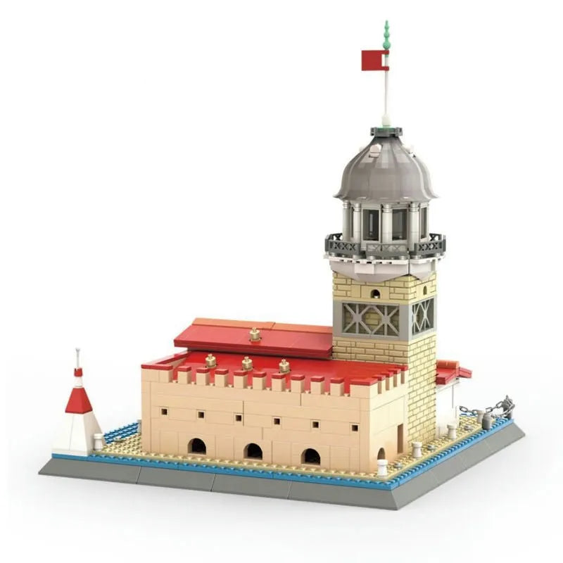 Building Blocks MOC Architecture Turkish Maiden Tower Bricks Toy Construction Set Toys - 1