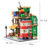 Thumbnail for Building Blocks MOC Creator Expert City BBQ Restaurant Bricks Toys Construction Set Toys - 9