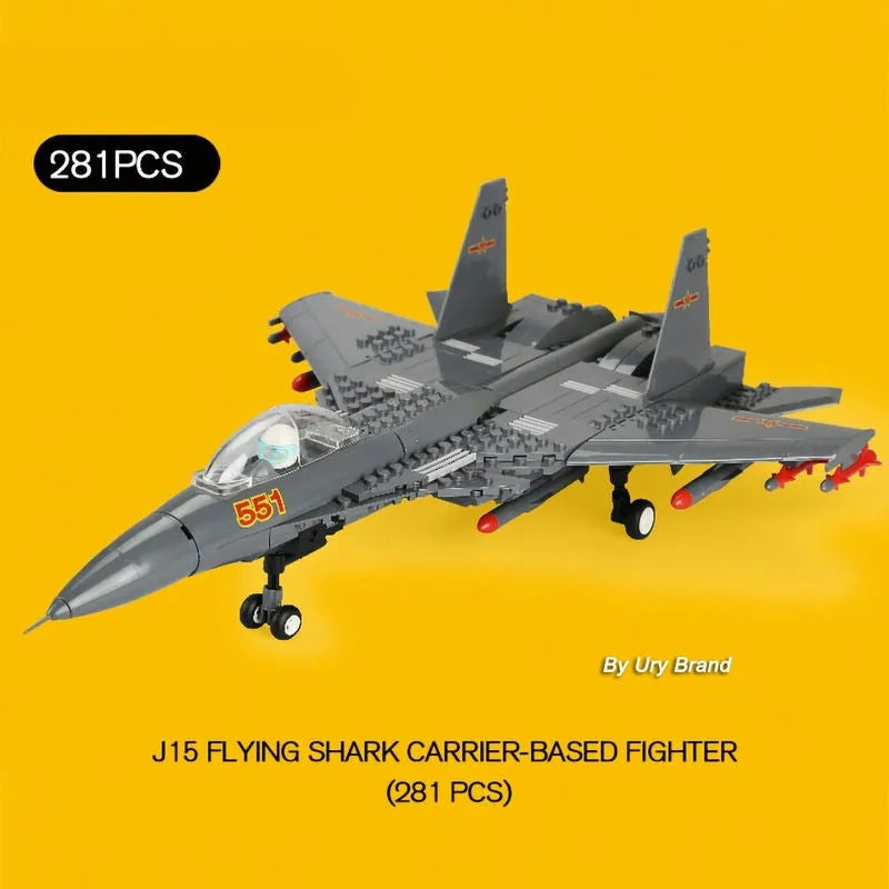 Building Blocks MOC Military F - 15 Eagle Fighter Jet Bricks Kids Toys - 3