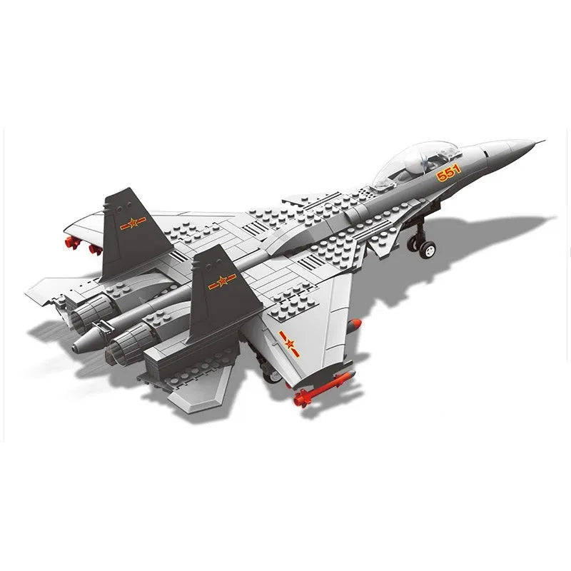 Building Blocks MOC Military F - 15 Eagle Fighter Jet Bricks Kids Toys - 1